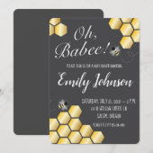 Oh Babee ! Invitation Baby shower à thème Abeille (Devant / Derrière)