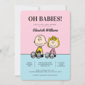 Oh Babies ! Baby shower Peanuts Twins Invitation (Devant)