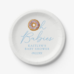 Oh Babies Donut Sprinkle Twin Boys Baby shower Papieren Bordje