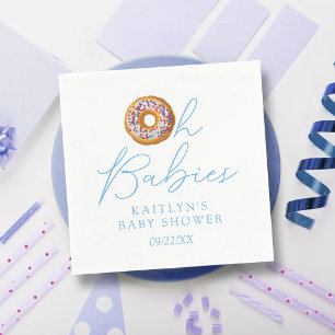 Oh Babies Donut Sprinkle Twin Boys Baby shower Servet