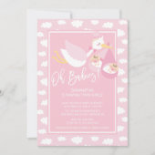Oh Babies ! Stork jumelles Baby shower Invitation (Devant)