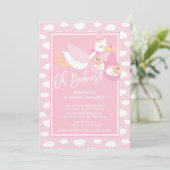 Oh Babies ! Stork jumelles Baby shower Invitation (Debout devant)