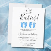 Oh Babies Twin Boys Baby shower Invitation