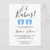 Oh Babies Twins Baby shower Invitation Briefkaart (Voorkant)