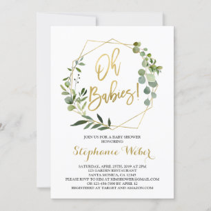 Oh Babies verdure baby shower Invitation