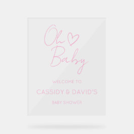 Oh Baby Acryl Baby shower Sign Acryl Bord