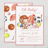Oh Baby ALL STAR SPORT Baby shower Invitation (Devant / Derrière)