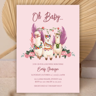 Oh Baby Alpaca Geslachtsneutrale lama Baby shower Kaart