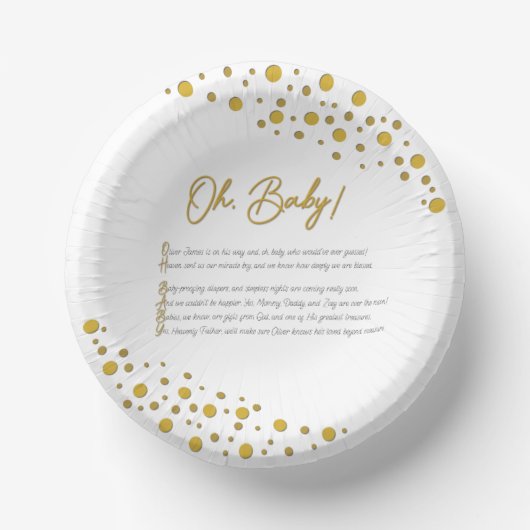 Oh Baby Assiette En Carton (Recto)