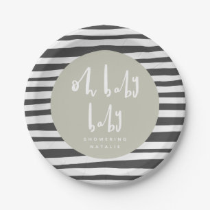 OH baby baby, dubbele baby shower papier borden Papieren Bordje