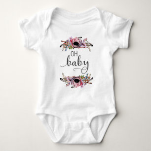Oh Baby Baby Meisje Boho Bloemen Veer Lijst Tutu Romper