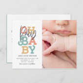 Oh baby baby moderne foto geboorteaankondiging briefkaart (Voorkant / Achterkant)