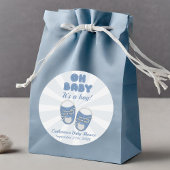 Oh Baby | Baby Shoes Dusty Blue Boy Baby shower Ronde Sticker