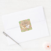 Oh Baby Baby shower 7" Bord Square Sticker (Envelop)