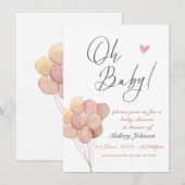 Oh Baby, Baby shower Invitation (Devant / Derrière)