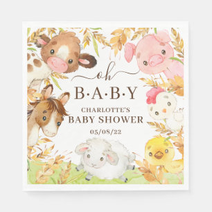 Oh Baby Baby shower van boerderijdieren Servet