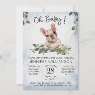 Oh Baby! Baby shower van Bulldog Puppy Dog Kaart