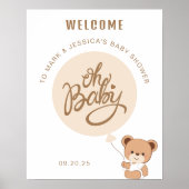 Oh Baby - Baby shower Welcome Poster - Ballons (Devant)