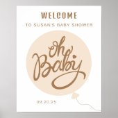 Oh Baby - Baby shower Welcome Poster - Ballons (Devant)