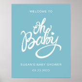 Oh Baby - Baby shower Welcome Poster - Bleu (Devant)