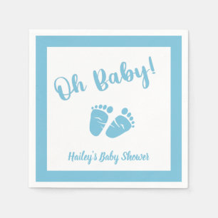Oh Baby Baby voeten   Boy Blue Baby shower Servet
