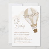 Oh Baby Ballon à Air Chaud Neutre | Invitation (Devant)