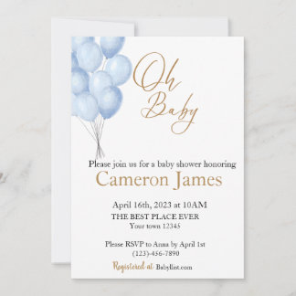 Oh Baby- Ballon Baby shower Kaart