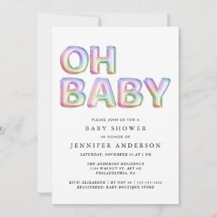 Oh Baby Balloons Douche Invitation