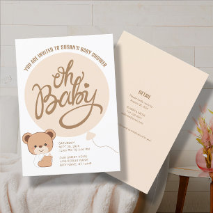 Oh Baby Bear Moderne Baby shower Invitation