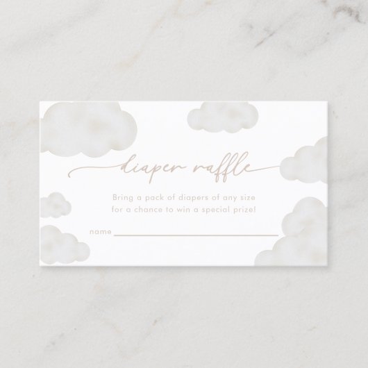 Oh Baby Beige Cloud Baby shower Déchets Carte Raff (Devant)