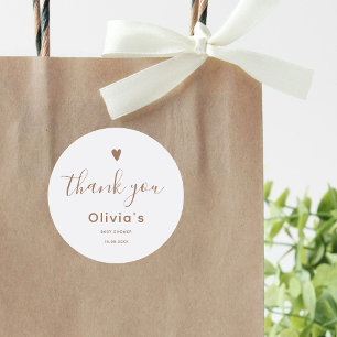 Oh Baby Beige Dank u Ronde Sticker