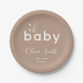 Oh Baby Beige Papieren Bordje (Voorkant)