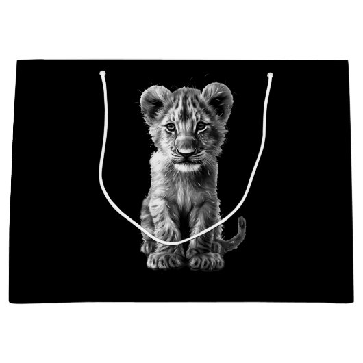 Oh Baby Big Cat Cub Grey Groot Cadeauzakje (Voorkant)