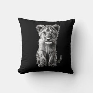 Oh Baby Big Cat Cub Grey Kussen