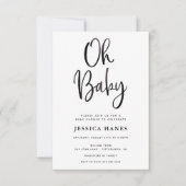 Oh Baby Black Foil Baby shower Invitation (Devant)
