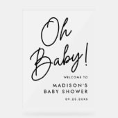 Oh Baby Black Script Baby shower Welcome Frosted (Recto)