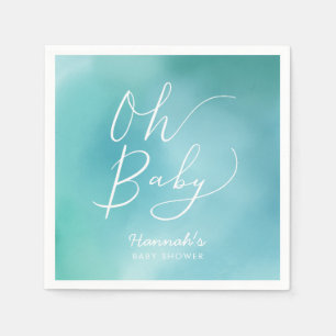 Oh Baby Blauwgroen Blauw Baby shower van het Manus Servet
