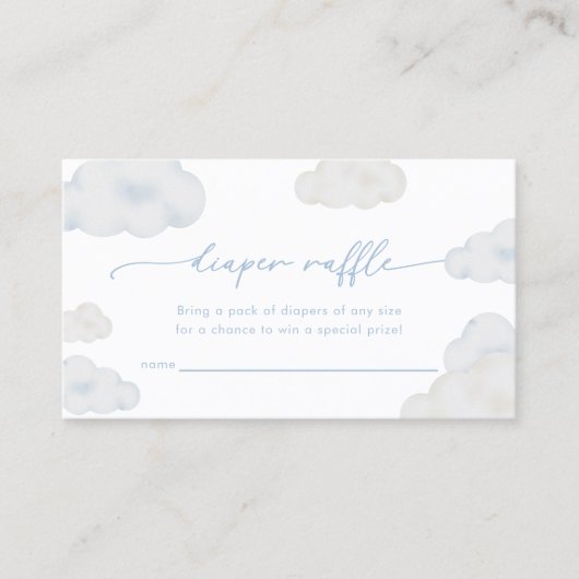 Oh Baby Blue Cloud Baby shower Déchets Carte Raffl (Devant)