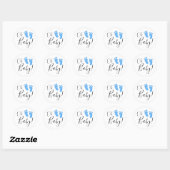 Oh Baby Blue Feet Ronde Sticker (Vel)