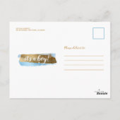Oh Baby Blue & Gold Boy Baby Shower Invitations (Dos)