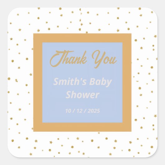 Oh Baby Blue Gold Ginkgo Leaf Dank u Stickers (Voorkant)