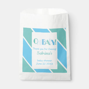 Oh Baby Blue Modern Baby shower Favorietentas Bedankzakje