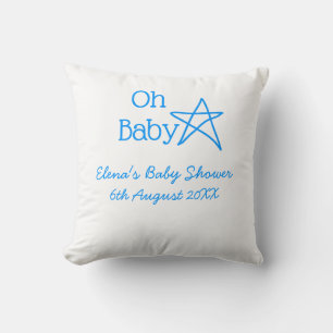 Oh baby blue star baby shower voeg naam modern ver kussen