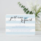 Oh Baby Blue Stripes Shower Book Request Card Informatiekaartje (Staand voorkant)