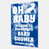 Oh Baby Blue Tie Dye Boy Baby shower Bienvenue (Angle)