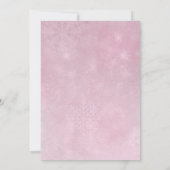 Oh Baby Blush Pink Snowflake Invitation douche (Dos)
