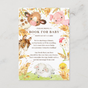 Oh Baby boek voor het Baby shower van landbouwhuis Informatiekaartje