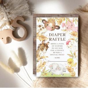 Oh Baby Boerderijdieren Baby Shower Luier Raffle Kaart
