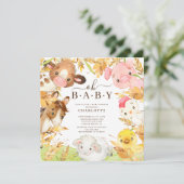 Oh Baby boerderijdieren verhitten uitnodiging (Staand voorkant)