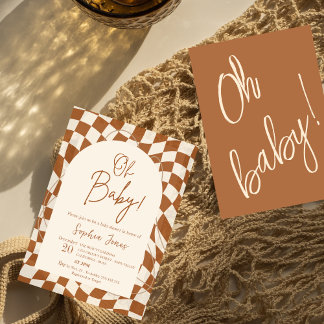 Oh Baby! Boho Checkered | Gingham | BABY SHOWER I Kaart
